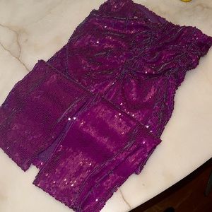 Zara purple sequin skirt